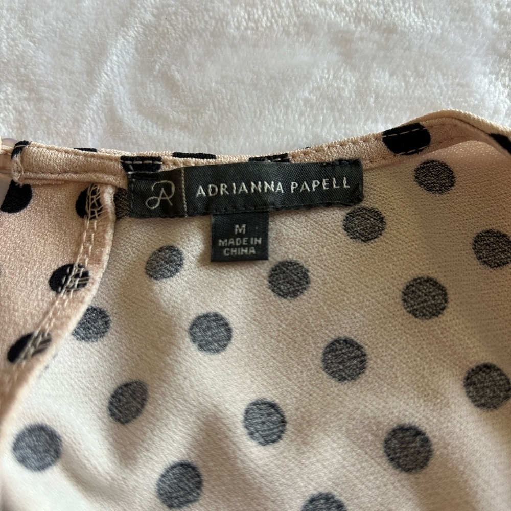 Adrianna Papell Light Pink and Black Relaxed Blouse with 3/4 sleeves - Picture 3 of 7